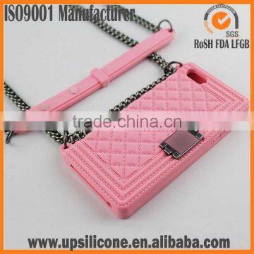 Silicon Women Phone Wallet Phone Case Phone Bag With Stainless Steel Chain photo-3