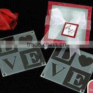 Love design glass coaster