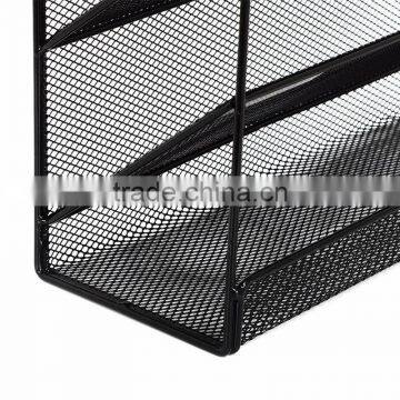 2017 Amazon Popular Design Black Metal Mesh Wall Mount Literature Paper Magazine File Holder