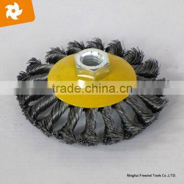 Twist Knot Circular Stainless Steel Wire bevel Brush