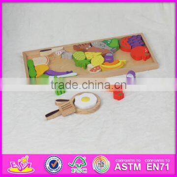 2016 new design cooking toy wooden puzzles for toddlers W14A157