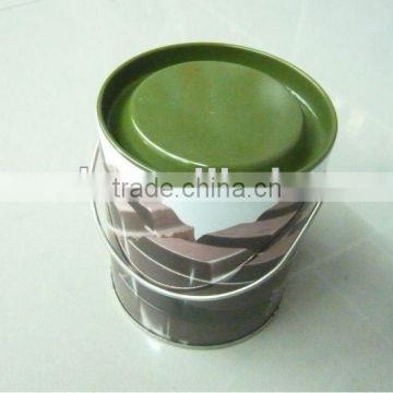 Round Chocolate Tin with Handle