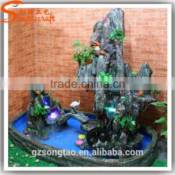 Outdoor customized fiber glass Artificial rockry fountain Artificial rockry project fountain for sale