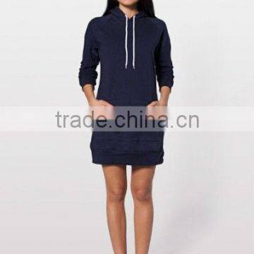 Fleece Pullover Raglan Hoodie Dress