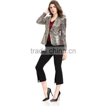 Domin Fashion Latest Sequin Fabric Women Coat Guangzhou Factory photo-5