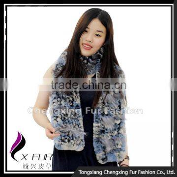 CX-S-55A Hot Sale Genuine Rex Rabbit Fur Winter Fashion Fur Scarf photo-5