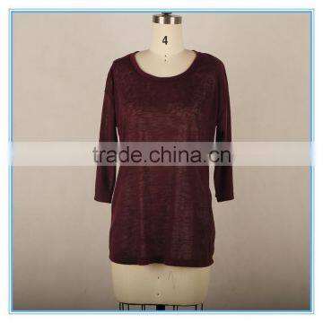 Ladies Sexy Fashion Blouse Back Lace Design Long Sleeve Korean Blouse photo-2