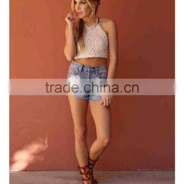 Hot Sale Open Back White Cami Mini Short Singlet Cami photo-5