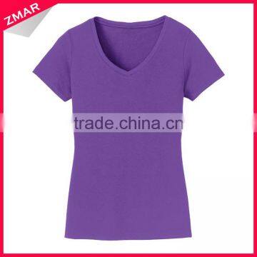 Ladies bulk v-neck bamboo custom print blank sublimation tshirt