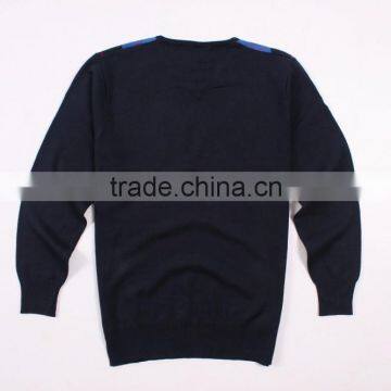 2015 New Fashion Design Navy Blue V Neck Sweater photo-6