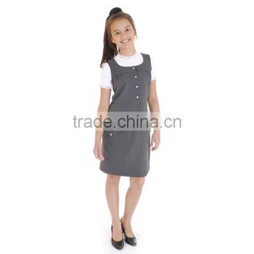 Waiter uniform long grey dress with button