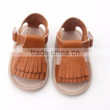 Wholesale Shoes Baby Moccasins Sandals Rubber Sole Leather Baby Sandals photo-4