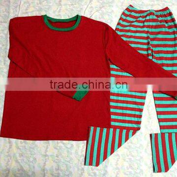 2017 New Design Comfort Kids Green Striped Family Christmas Pajamas Baby Toddler New Year Children Pajamas Sets photo-2