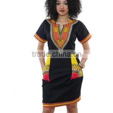 Walson Sexy Tight National Wind High Elastic Printing Package Hip Zipper Dress of Women photo-6