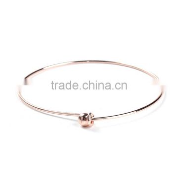 Copper Expandable Bangles Bracelets Round Single Bar Rose Gold