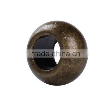 Zinc Based Alloy European Style Large Hole Charm Beads Round Antique Bronze