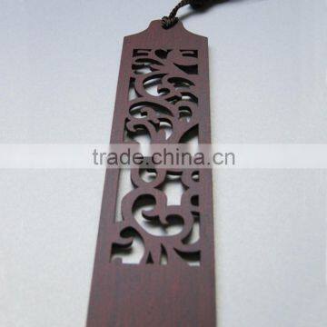 Chinoiserie Craft Flower Through Carved Wooden Bookmark photo-3