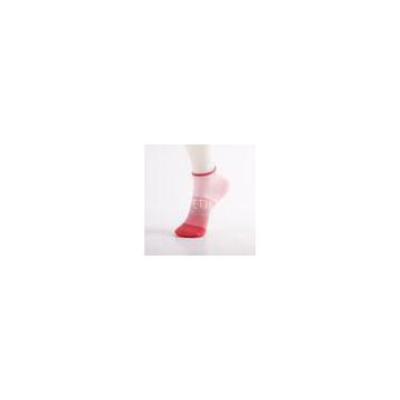 Breathable Womens Ankle Socks , Knitted Pink Gradient Socks