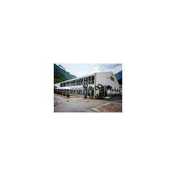 Wooden Flooring Glass Wall Tents With Colorful Lining Decorations