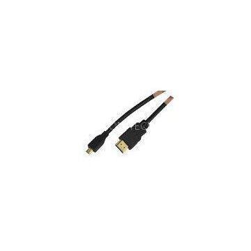 1.4V Black 2m Copper Micro HDMI Cables 3D For Smartphone , Xbox360