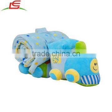 Quality 14 Inch Blue Plush Choo Choo Train With Blanket