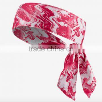 Wide Sport Headband Pattern Printed Head Tie Headband with Tail Free Size Headband