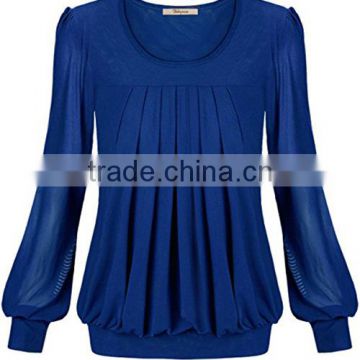 new trendy promtional white lady wear blouse