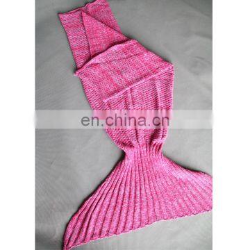 Fairy Tale Sea-maiden Tail Carpet Knitted Wool Blend Kids Leisure Nap Blanket photo-3
