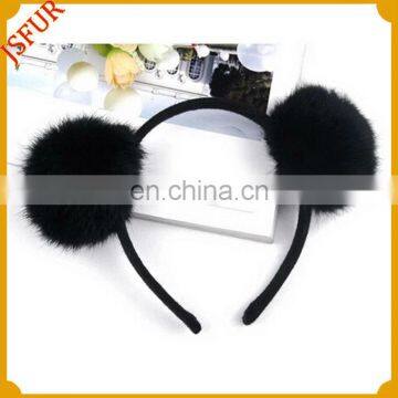 Fluffy lovely colorful cute fur ball hairband