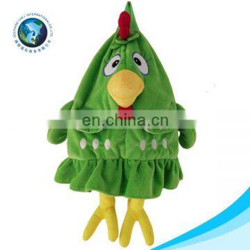 LOW MOQ cheap custom plush green chicken child school bag fashion cute soft plush chick kids school backpack