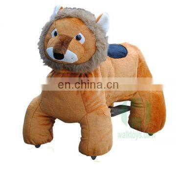 Coin Operated Rides Plush Animal Electric Scooter for Shopping Mall Lion 2016 Zoo Animal Scooter Motorized Plush Riding Animals photo-2