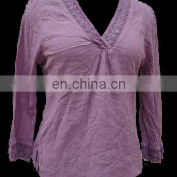 100% Cotton Jersey Ladies Tops 2017 Designs photo-5