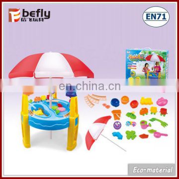 Big plastic sand beach table play toys with umbrella