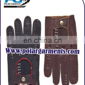 Black and Brown Leather driving gloves for men