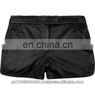 Pu leather shorts for men