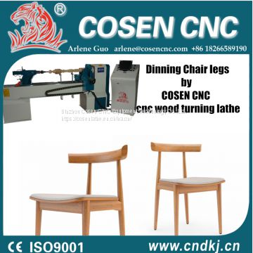 wooden dinning chair legs making by COSEN CNC wood turning lathe