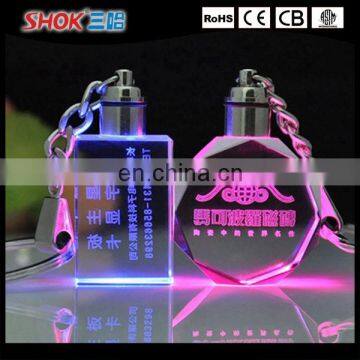 Wholesale promotional gifts cheap custom led crystal keychain