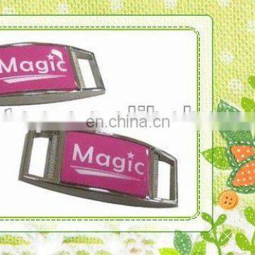 alloy shoelace charm with sticker and enamel effect