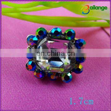 2015 newest shinning bailange custom rhinestone plating fashion alloy button for garment accessory