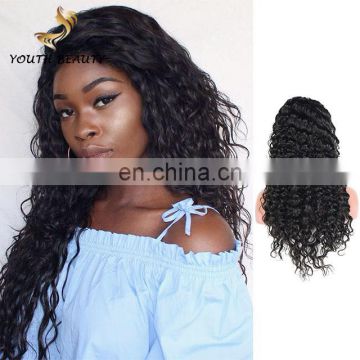 New arrival 100% Malaysian human virgin 9A hair full lace wig in deep wave cuticle alinged hair