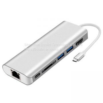 BL-U602 TYPE-C TO USB3.0x2+HDMI+SD+PD+RJ45 HUB 6 in 1