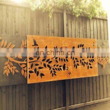 Rusty Metal Laser Cut Garden Decorative Corten Steel Bubble Screens