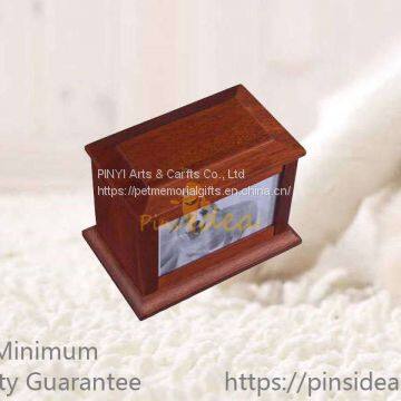 Good Quality Oak Color Birch Wood Monument Shape Photo Frame Pet Urn for Cats photo-4