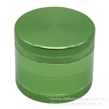 Aluminium Alloy 4-layer Flat Point Pattern Smoke Grinder as Colorful Cigar Crushing Equipment for Tobacco,smoke,cigarette photo-2