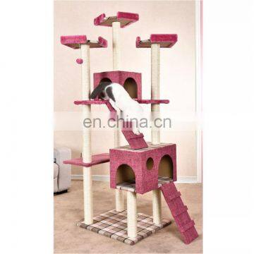 Manufacture Sale Customized Wooden Pet Large Cat Tree Big House