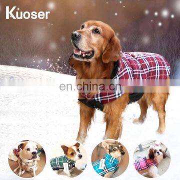 Warm Fashionable Pet Winter Clothes Cozy Waterproof Windproof Reversible British Style Plaid Dog Vest Winter Coat photo-6