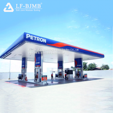 Environmental Space Frame Canopy Petrol Station Gas Filling Station Roof Construction For Sale