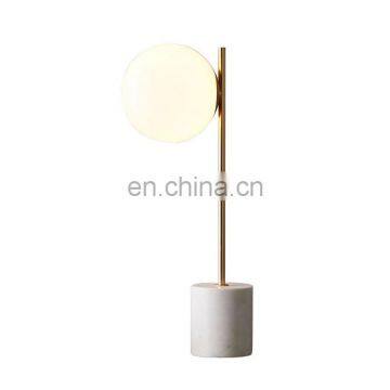 Modern Marble Base Gold Metal Glass Ball Restaurant Table Lamp photo-3