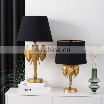 Luxury Gold Hotel Bedside Lamp Bulk Cheap Unique Elephant Table Lamp Reading Lamp photo-2
