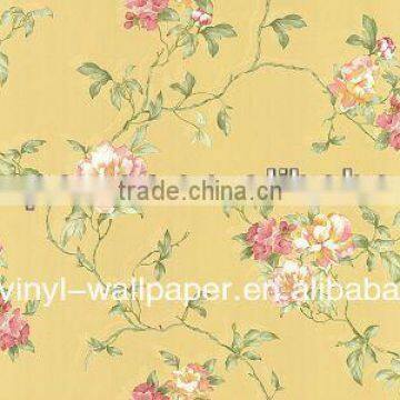 fashionable design pvc vinyl wallpaper frunze de aur hartie de perete